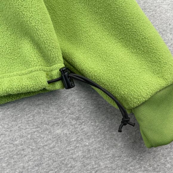 Y2K Route 66 Fleece Sweatshirt Womens L Lime Green Cropped Hoodie 1/2 Zip Retro - Picture 11 of 16